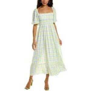 O.P.T Daisy Maxi Dress Size S in Yellow Plaid‎
